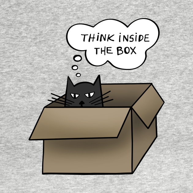 Think Inside The Box 2 Funny Cat TShirt TeePublic